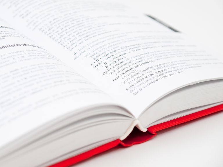 Zbliżenie na otwartą książkę o polskiej gramatyce